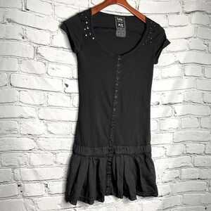 Bershka Black Studded Mini Dress